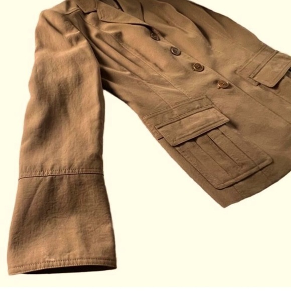 Anne Klein Chestnut Brown Button Front Blazer Size 10 - Picture 4 of 9